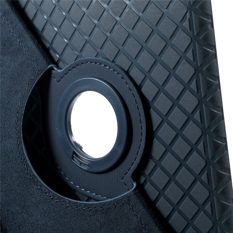Twill Grain Leather Cover w/ 360 Degree Rotatory Stand for iPad Mini / Mini 2 / Mini 3 - Dark Blue-10