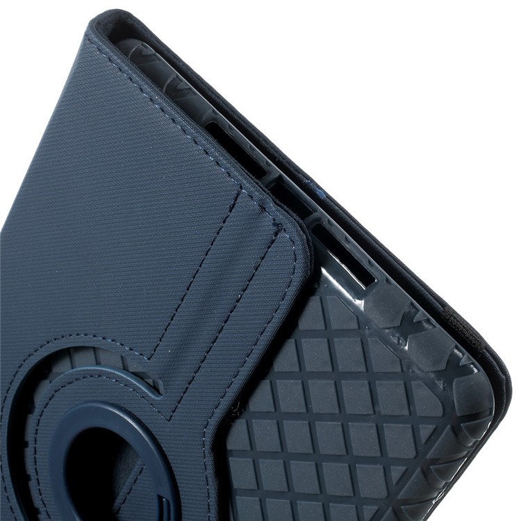 Twill Grain Leather Cover w/ 360 Degree Rotatory Stand for iPad Mini / Mini 2 / Mini 3 - Dark Blue-12