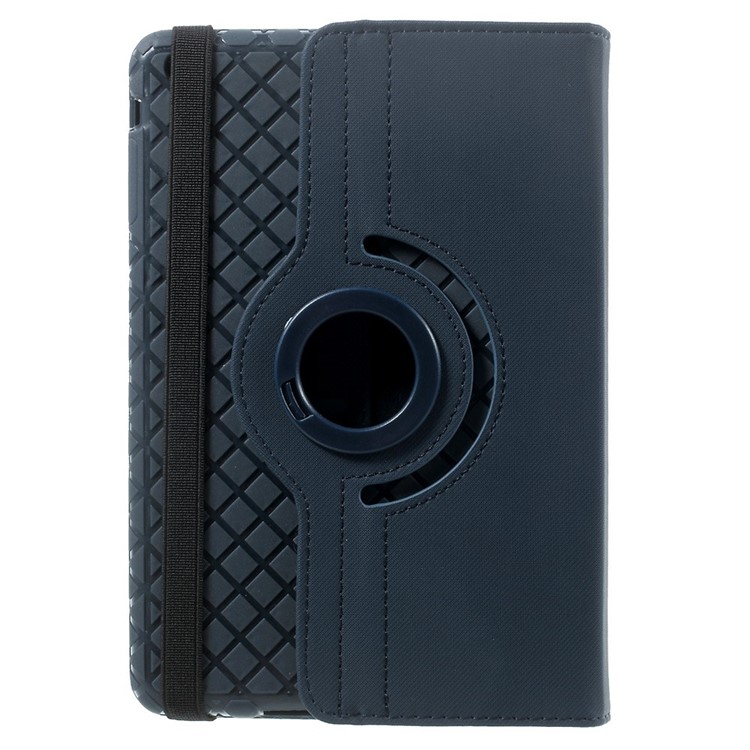 Twill Grain Leather Cover w/ 360 Degree Rotatory Stand for iPad Mini / Mini 2 / Mini 3 - Dark Blue-3