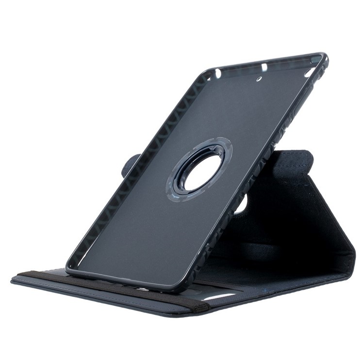 Twill Grain Leather Cover w/ 360 Degree Rotatory Stand for iPad Mini / Mini 2 / Mini 3 - Dark Blue-5