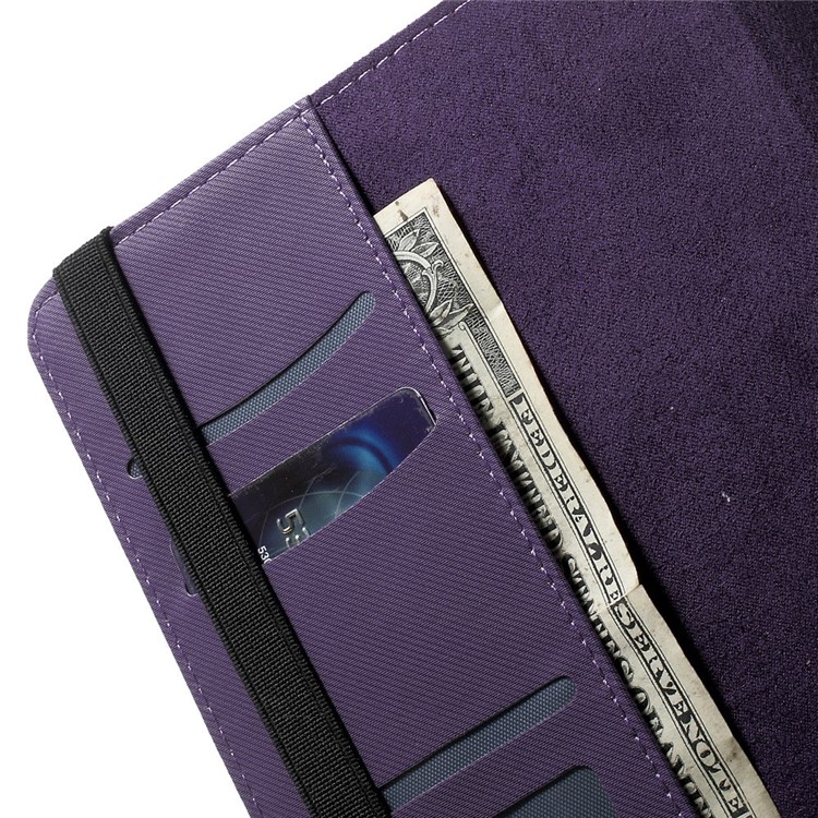Twill Grain Leather Case Cover w/ 360 Degree Rotatory Stand for iPad Mini / Mini 2 / Mini 3 - Purple-10