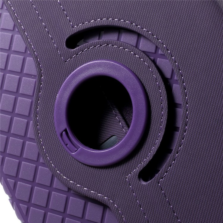 Twill Grain Leather Case Cover w/ 360 Degree Rotatory Stand for iPad Mini / Mini 2 / Mini 3 - Purple-11
