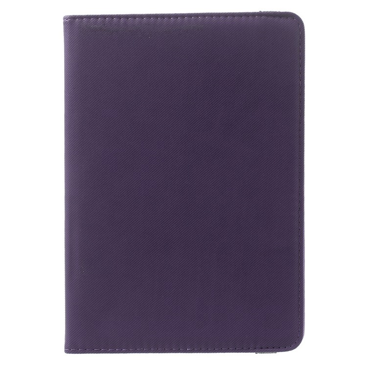 Twill Grain Leather Case Cover w/ 360 Degree Rotatory Stand for iPad Mini / Mini 2 / Mini 3 - Purple-2