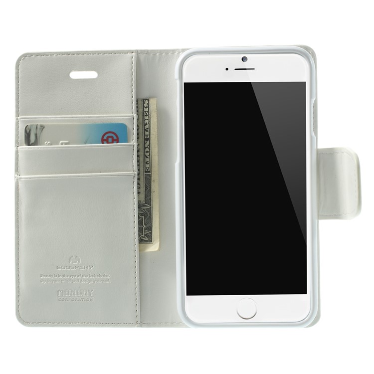 MERCURY Goospery Sonata Diary Wallet Leather Stand Case for iPhone 6 Plus / 6s Plus - White-5