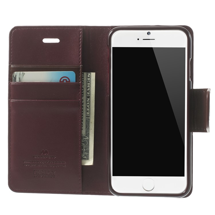 MERCURY Goospery Sonata Diary Magnetic Leather Stand Shell for iPhone 6 Plus / 6s Plus - Wine Red-5