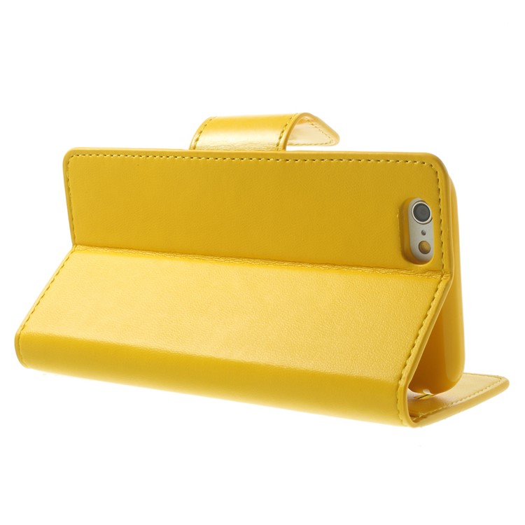 Mercury GOOSPERY for iPhone 6 Plus / 6s Plus Goospery Sonata Diary Wallet Stand Leather Cover - Yellow-4