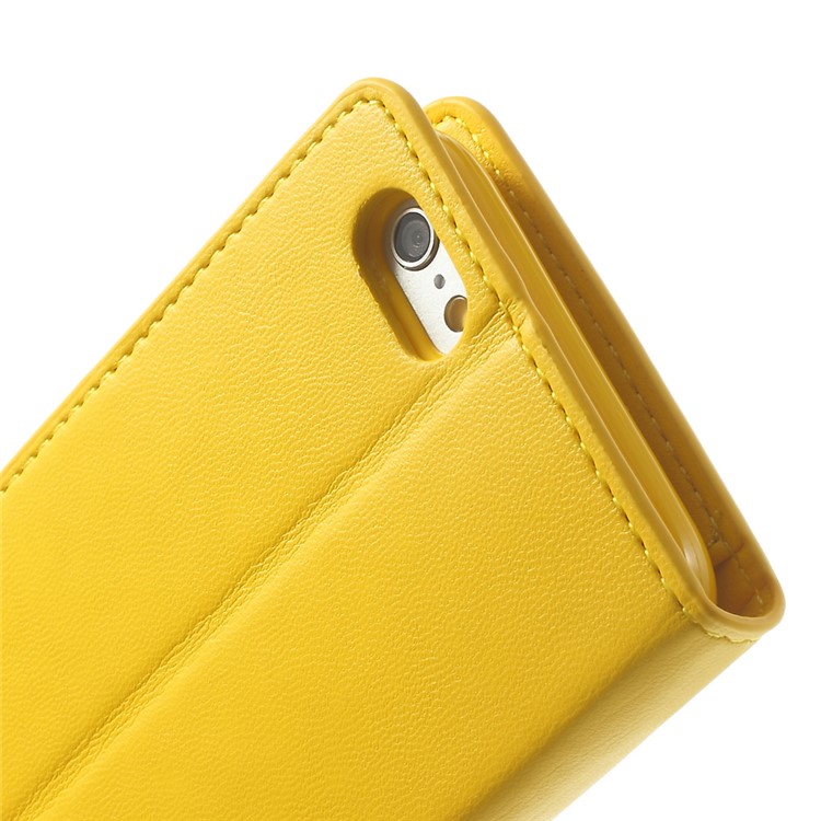 Mercury GOOSPERY for iPhone 6 Plus / 6s Plus Goospery Sonata Diary Wallet Stand Leather Cover - Yellow-9