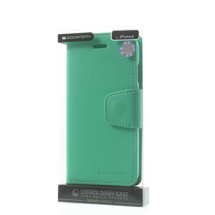 Mercury GOOSPERY for iPhone 6 Plus / 6s Plus Goospery Sonata Diary Stand Leather Case Accessory - Cyan-11