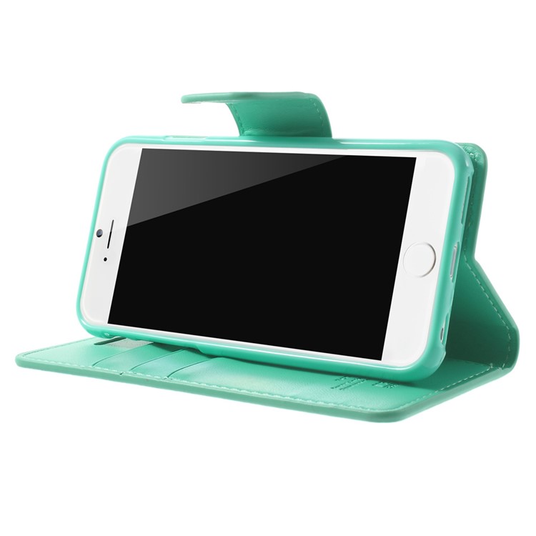 Mercury GOOSPERY for iPhone 6 Plus / 6s Plus Goospery Sonata Diary Stand Leather Case Accessory - Cyan-3