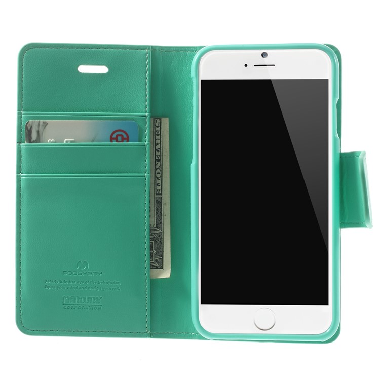 Mercury GOOSPERY for iPhone 6 Plus / 6s Plus Goospery Sonata Diary Stand Leather Case Accessory - Cyan-5