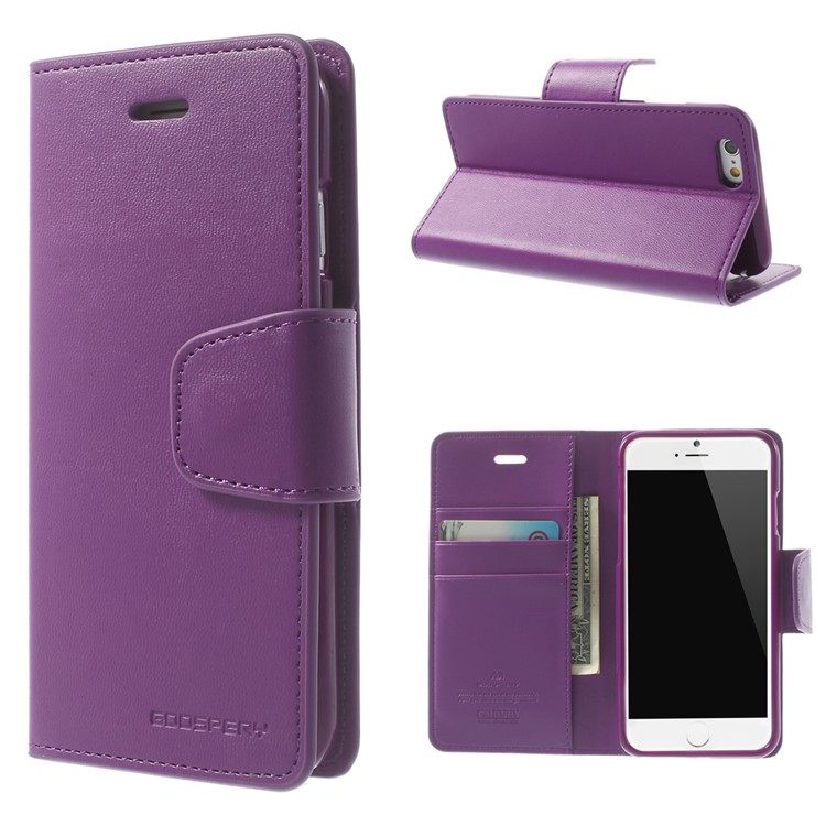 MERCURY Goospery Sonata Diary Wallet Leather Stand Cover for iPhone 6 Plus / 6s Plus - Purple-1