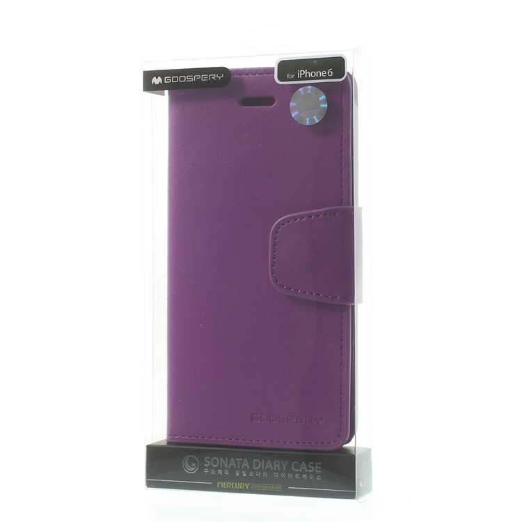 MERCURY Goospery Sonata Diary Wallet Leather Stand Cover for iPhone 6 Plus / 6s Plus - Purple-10