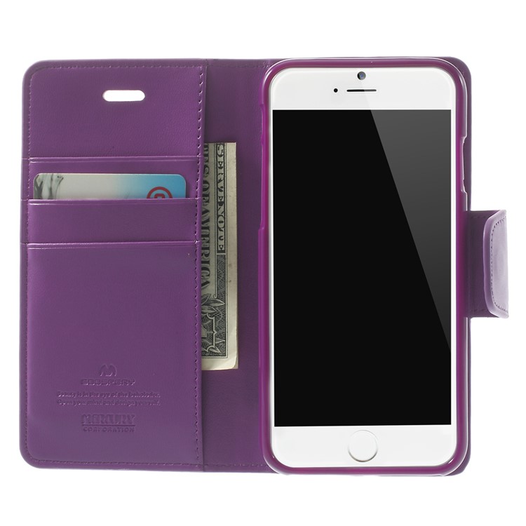 MERCURY Goospery Sonata Diary Wallet Leather Stand Cover for iPhone 6 Plus / 6s Plus - Purple-5
