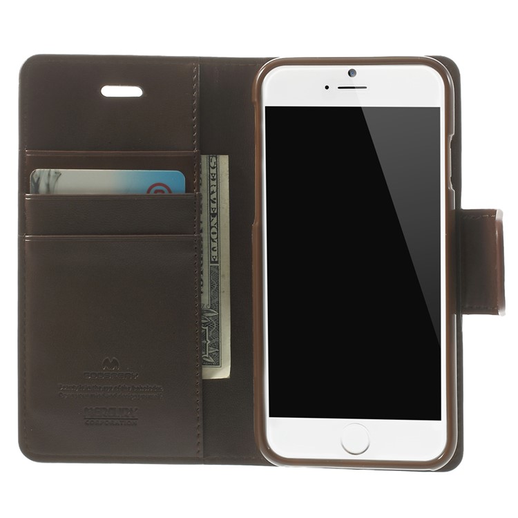 Mercury GOOSPERY for iPhone 6 Plus / 6s Plus Goospery Sonata Diary Stand Leather Magnetic Case - Coffee-5