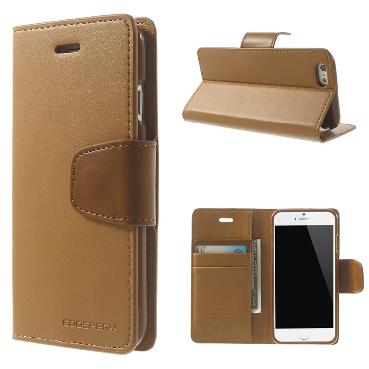 MERCURY Goospery Sonata Diary Stand Leather Phone Case for iPhone 6 Plus / 6s Plus - Brown-1