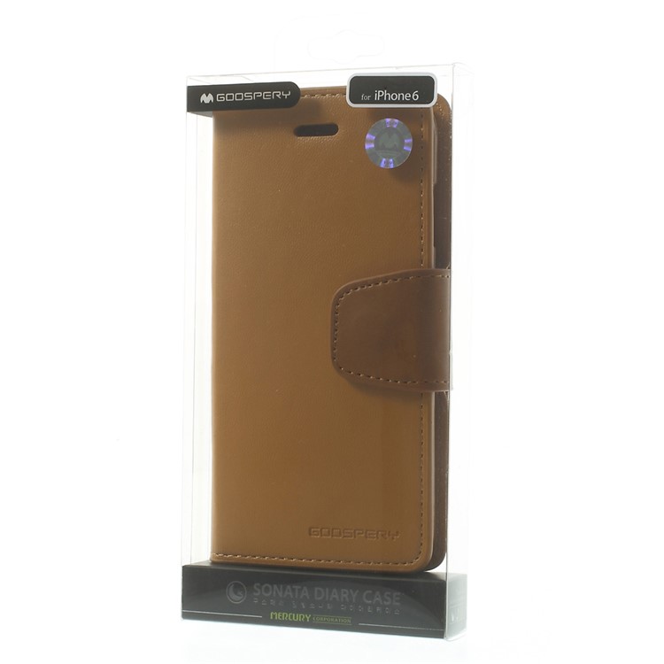 MERCURY Goospery Sonata Diary Stand Leather Phone Case for iPhone 6 Plus / 6s Plus - Brown-10