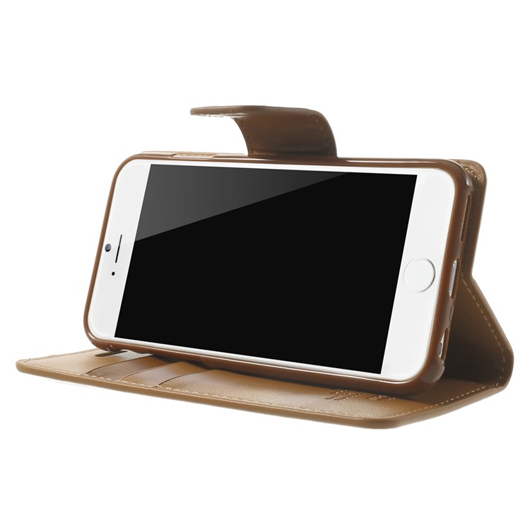 MERCURY Goospery Sonata Diary Stand Leather Phone Case for iPhone 6 Plus / 6s Plus - Brown-3