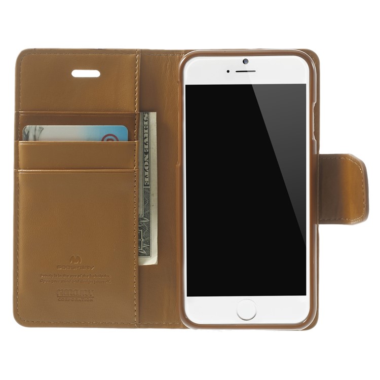 MERCURY Goospery Sonata Diary Stand Leather Phone Case for iPhone 6 Plus / 6s Plus - Brown-5