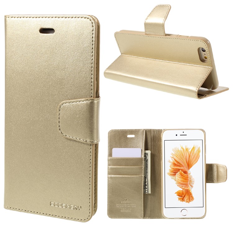 MERCURY GOOSPERY Sonata Diary Leather Case for iPhone 6s Plus / 6 Plus - Gold-1
