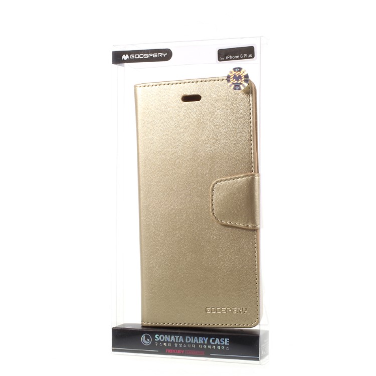 MERCURY GOOSPERY Sonata Diary Leather Case for iPhone 6s Plus / 6 Plus - Gold-11