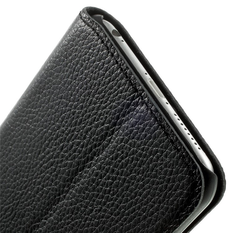 DOORMOON Litchi Window View Top Layer Genuine Leather Flip Case for iPhone 6 Plus / 6s Plus - Black-10