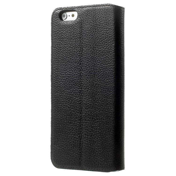 DOORMOON Litchi Window View Top Layer Genuine Leather Flip Case for iPhone 6 Plus / 6s Plus - Black-2
