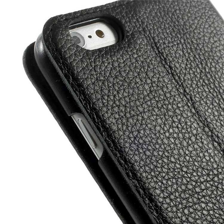 DOORMOON Litchi Window View Top Layer Genuine Leather Flip Case for iPhone 6 Plus / 6s Plus - Black-9