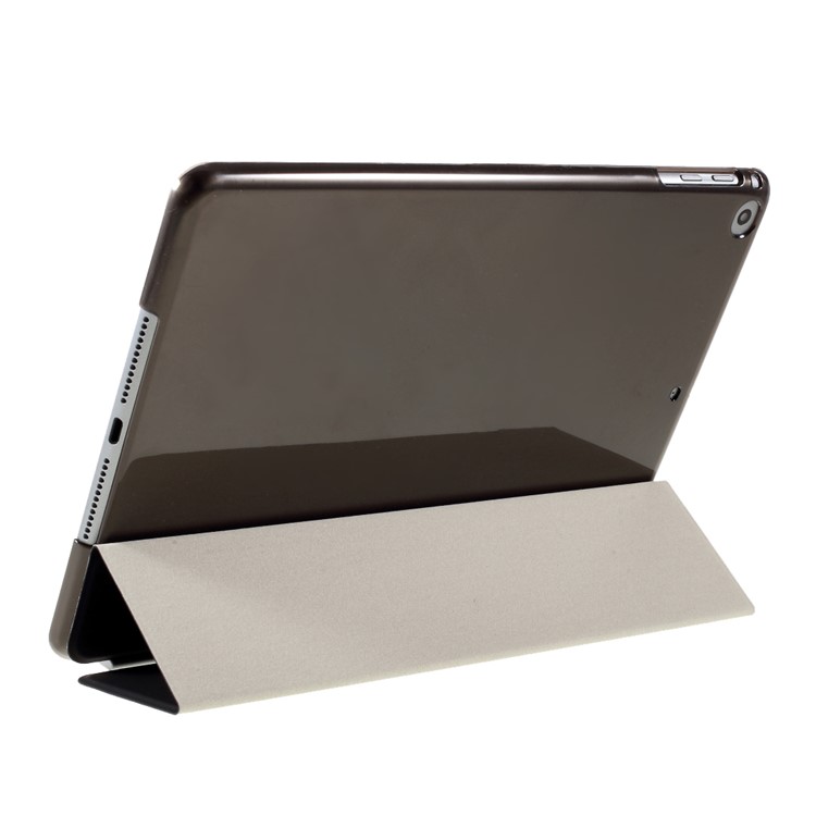 Black Tri-fold Leather Single Front Smart Cover + Back PC Case for iPad Air 2-11