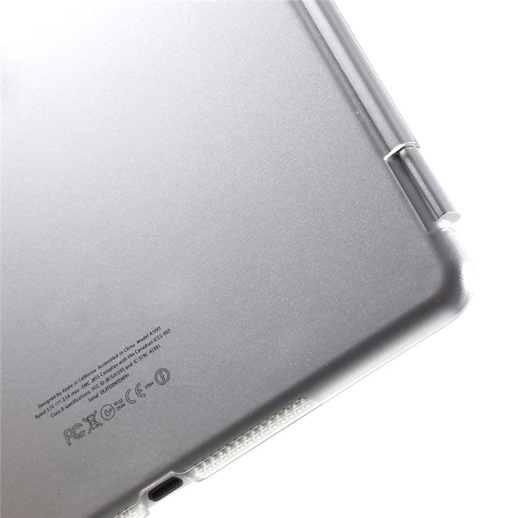 White Tri-fold Single Front Leather Smart Cover + Back PC Shell for iPad Air 2-9