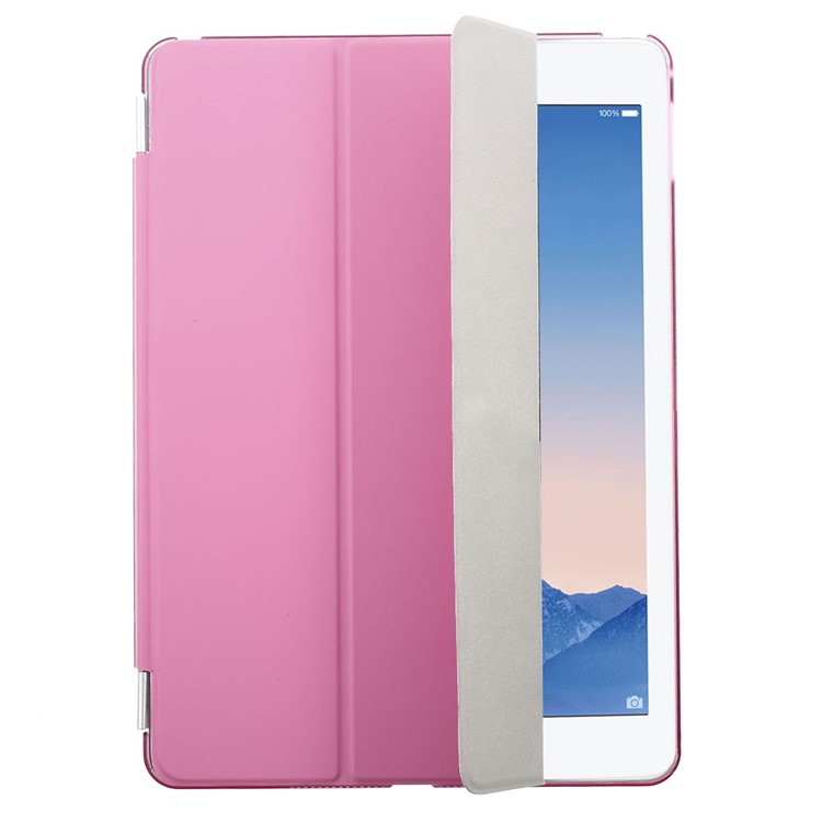 Rose for iPad Air 2 Tri-fold Single Front Smart Leather Cover + Back Plastic Shell-1