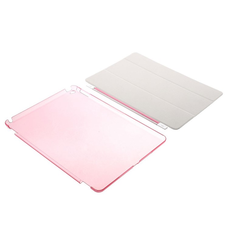 Rose for iPad Air 2 Tri-fold Single Front Smart Leather Cover + Back Plastic Shell-11