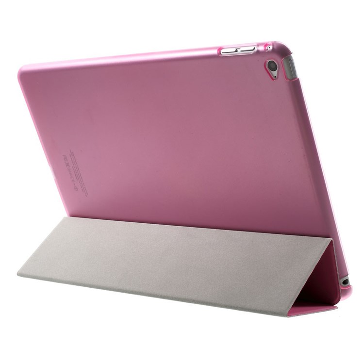 Rose for iPad Air 2 Tri-fold Single Front Smart Leather Cover + Back Plastic Shell-5