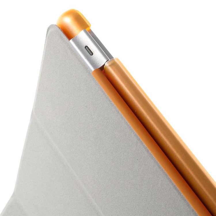 Orange Tri-fold Single Front Smart Leather Cover + Plastic Back Case for iPad Air 2-11