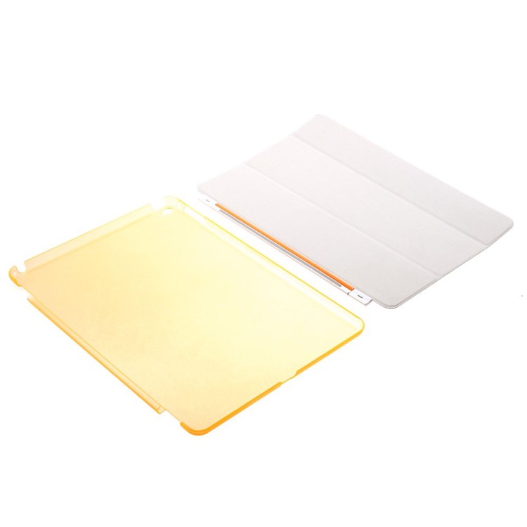 Orange Tri-fold Single Front Smart Leather Cover + Plastic Back Case for iPad Air 2-12