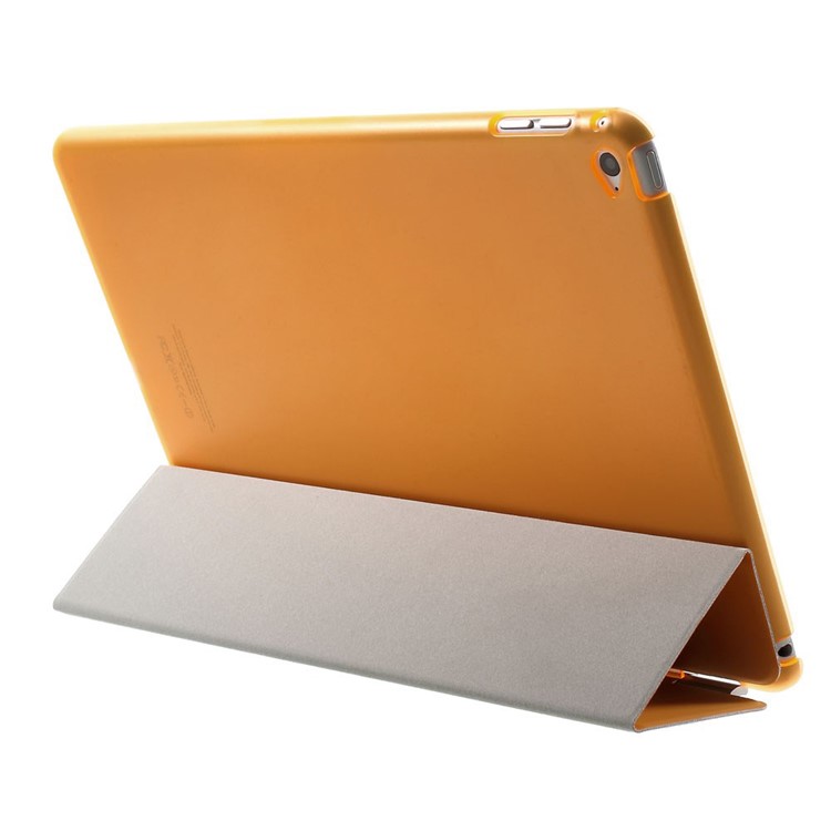 Orange Tri-fold Single Front Smart Leather Cover + Plastic Back Case for iPad Air 2-5