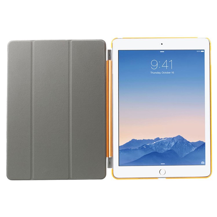 Orange Tri-fold Single Front Smart Leather Cover + Plastic Back Case for iPad Air 2-7