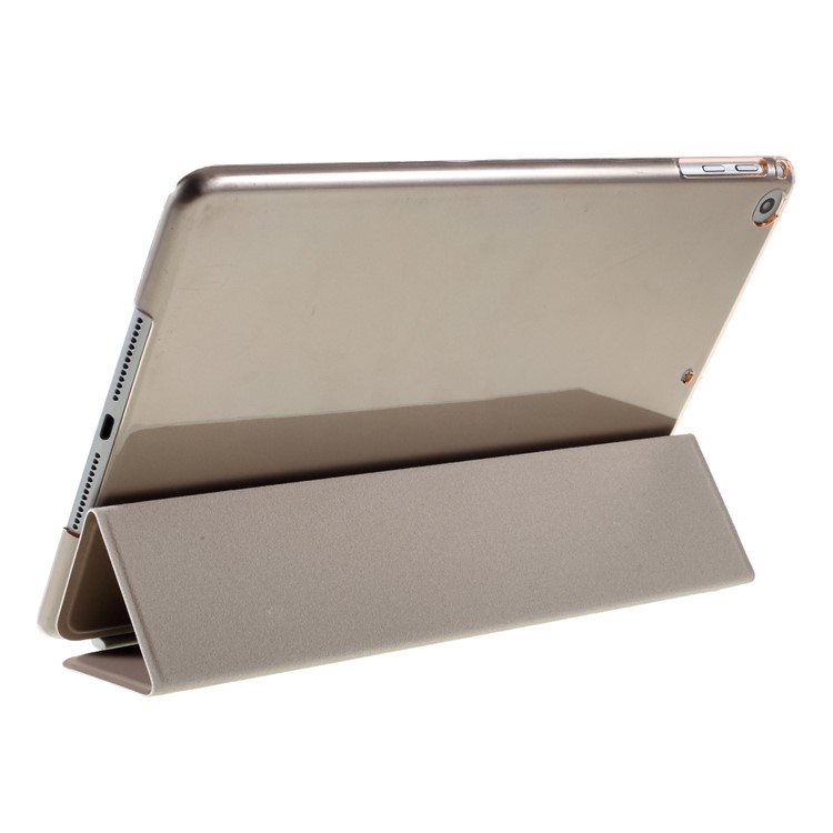 Champagne Tri-fold Single Front Smart Leather Cover + PC Back Case for iPad Air 2-11