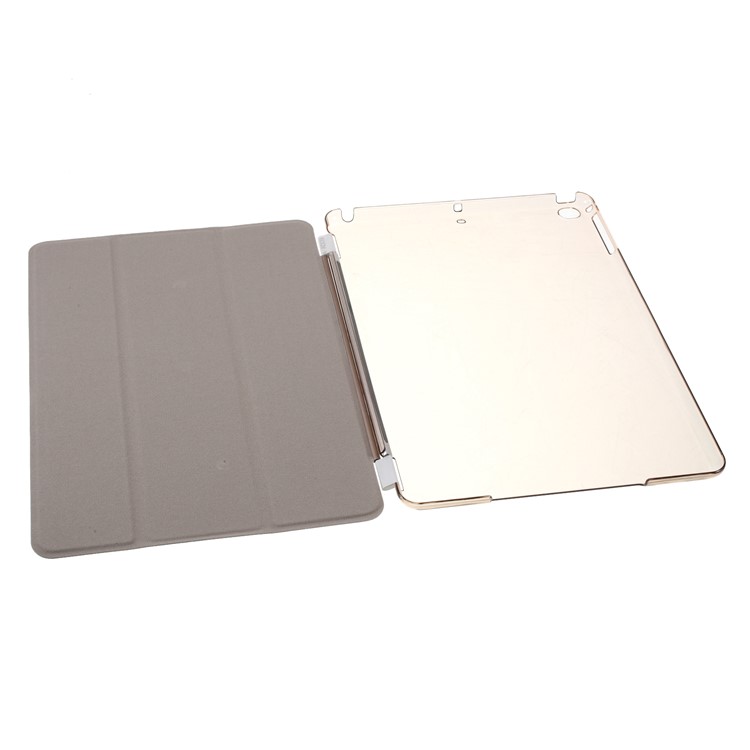Champagne Tri-fold Single Front Smart Leather Cover + PC Back Case for iPad Air 2-13