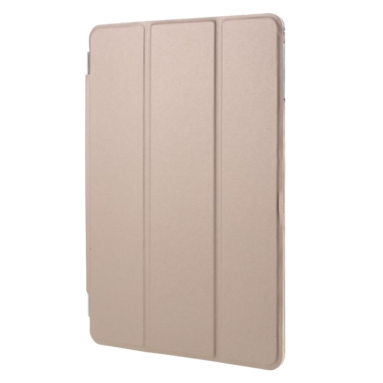 Champagne Tri-fold Single Front Smart Leather Cover + PC Back Case for iPad Air 2-3