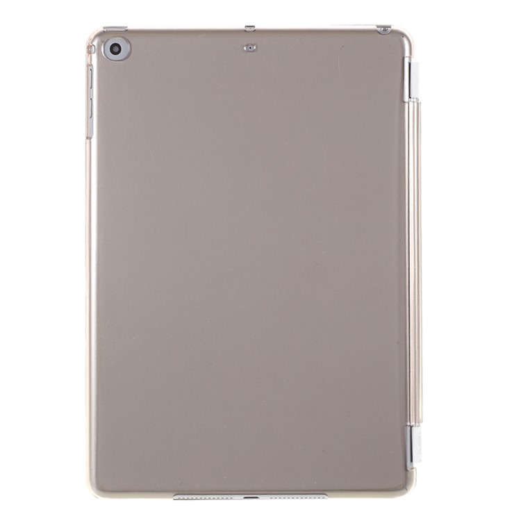 Champagne Tri-fold Single Front Smart Leather Cover + PC Back Case for iPad Air 2-4