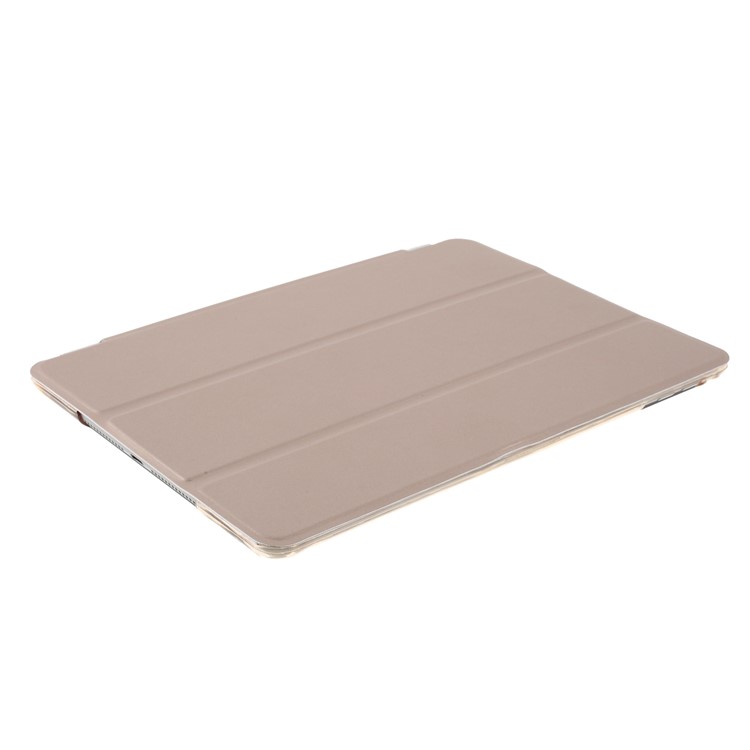 Champagne Tri-fold Single Front Smart Leather Cover + PC Back Case for iPad Air 2-5
