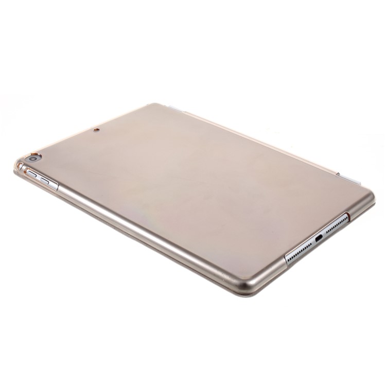 Champagne Tri-fold Single Front Smart Leather Cover + PC Back Case for iPad Air 2-6