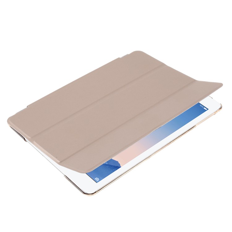 Champagne Tri-fold Single Front Smart Leather Cover + PC Back Case for iPad Air 2-9