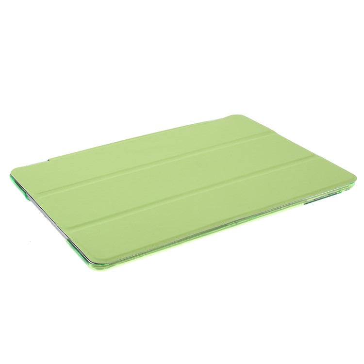Green Tri-fold Single Front Leather Smart Cover + Back PC Shell for iPad Air 2-5