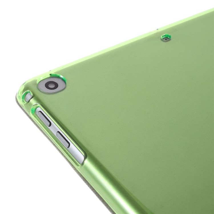 Green Tri-fold Single Front Leather Smart Cover + Back PC Shell for iPad Air 2-7