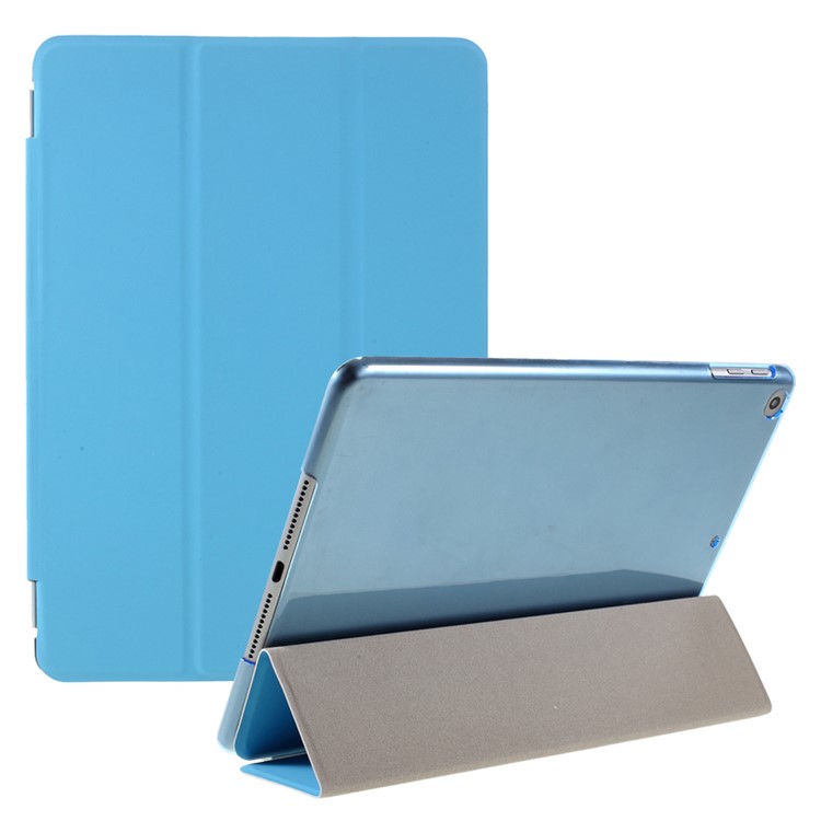 Blue Tri-fold Single Front Leather Smart Cover + Back Plastic Shell for iPad Air 2-1