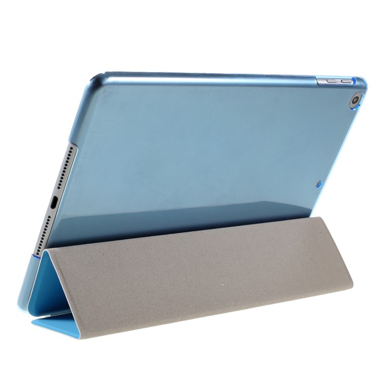 Blue Tri-fold Single Front Leather Smart Cover + Back Plastic Shell for iPad Air 2-11