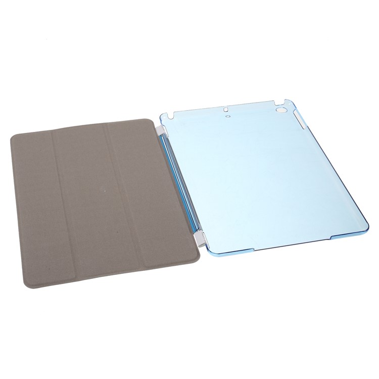 Blue Tri-fold Single Front Leather Smart Cover + Back Plastic Shell for iPad Air 2-13