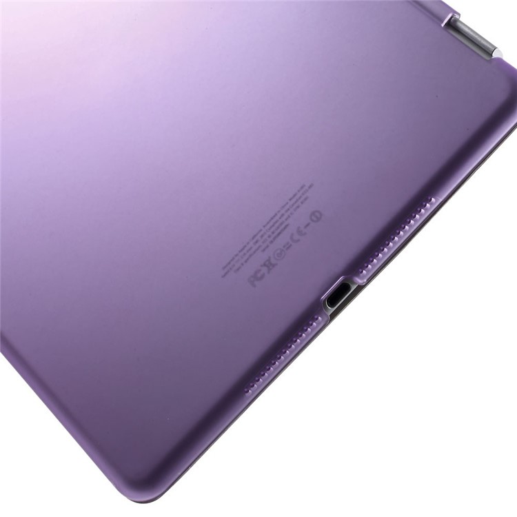 Purple Tri-fold Leather Single Front Smart Cover + Back Plastic Case for iPad Air 2-10