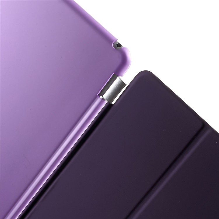 Purple Tri-fold Leather Single Front Smart Cover + Back Plastic Case for iPad Air 2-8
